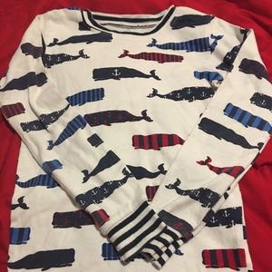 Size 8 nautical whale pajamas